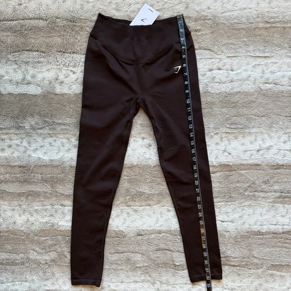 NWT GYMSHARK Sweat Seamless Leggings in Shadow Brown Size XS - Picture 10 of 16